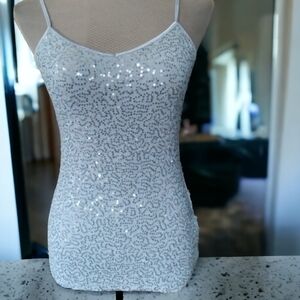 NWT EXPRESS Sequined Tank Top.  Grayish Silver XS NWT
